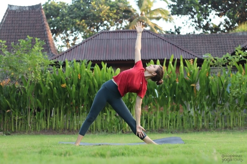 Practicing Triangle to Half-Moon Transition With Intention - Track Yoga