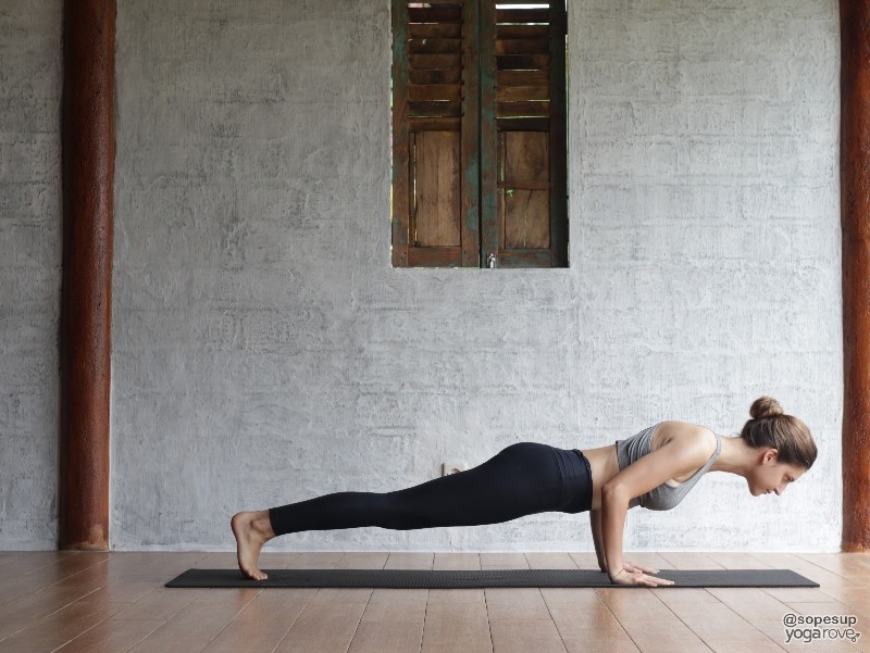 Chaturanga pose- full body yoga sequence for beginners 