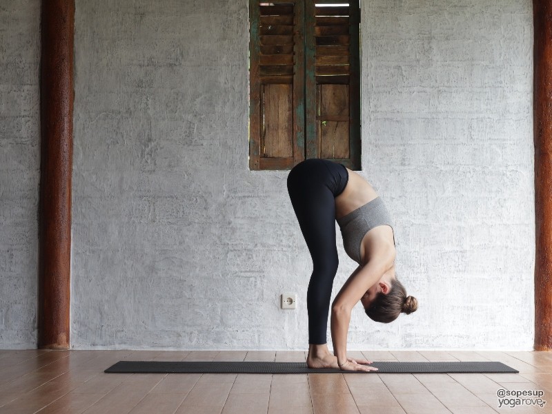 Standing Forward Fold- pose in full body yoga sequence