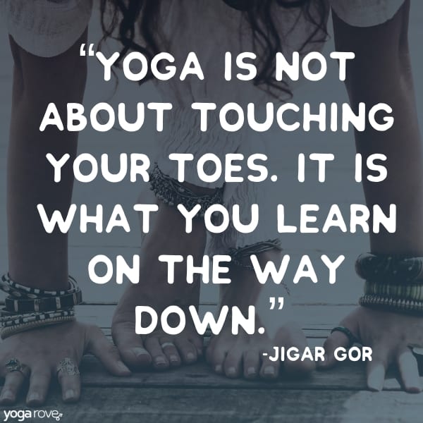 Yoga quote about practice and the meaning of yoga