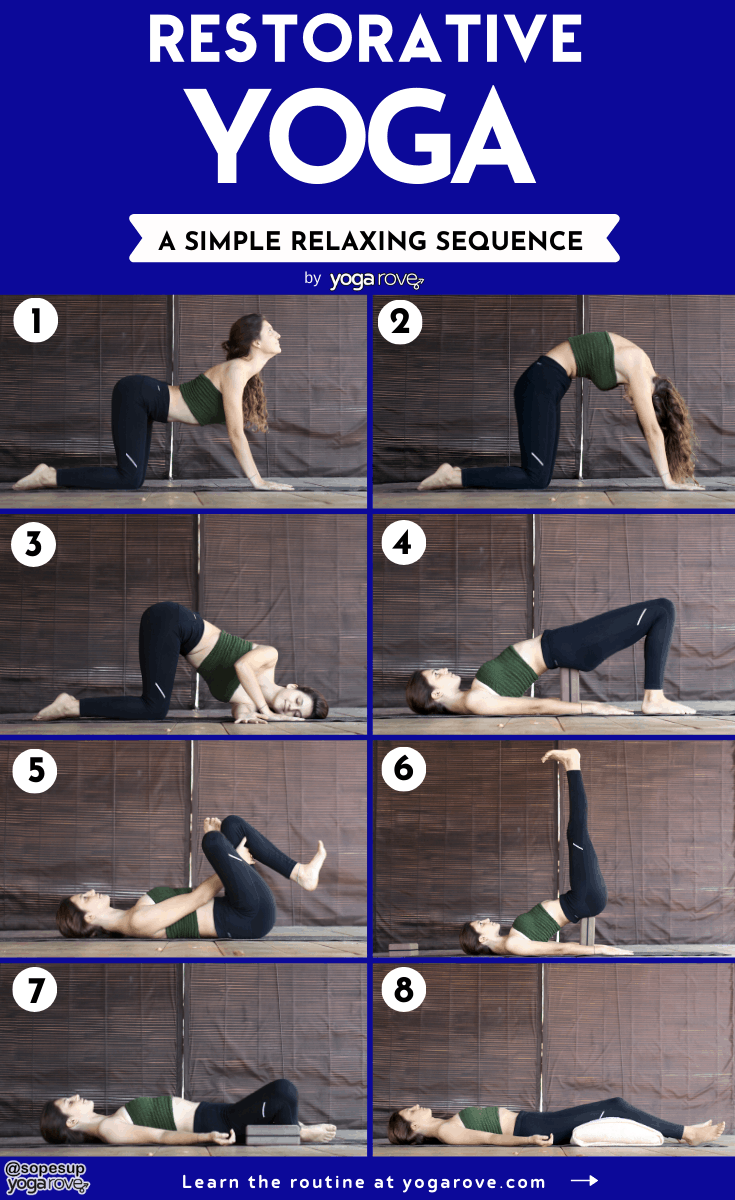 restorative yoga sequence infographic