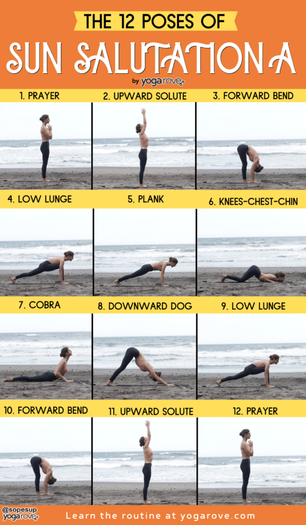 How to Do the 12 Poses of Sun Salutation for Beginners Yoga Rove