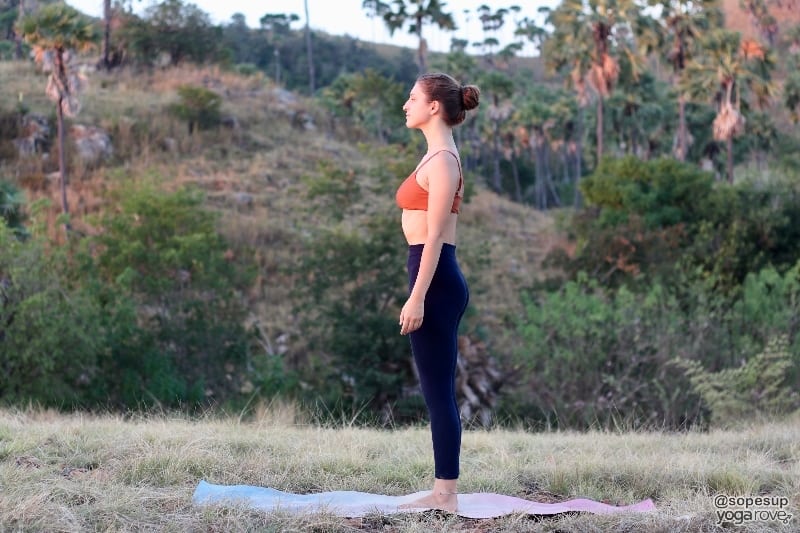 yogi practicing mountain pose for mobility