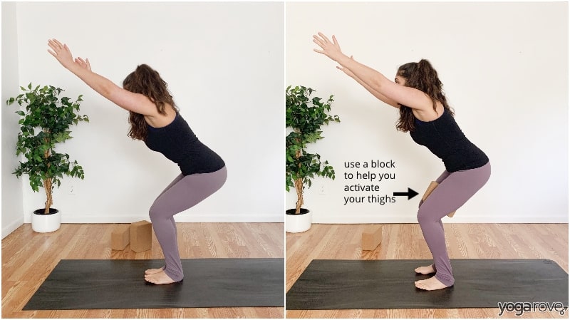 chair pose for knees with modification