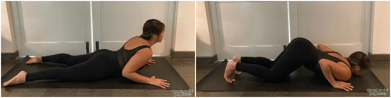 Yogi practicing Modified Cobra poses 