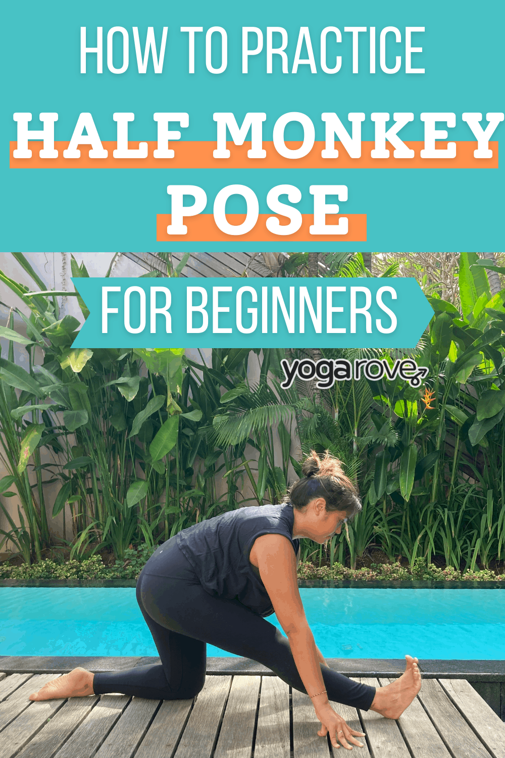 Yogi practicing Half Monkey Pose 